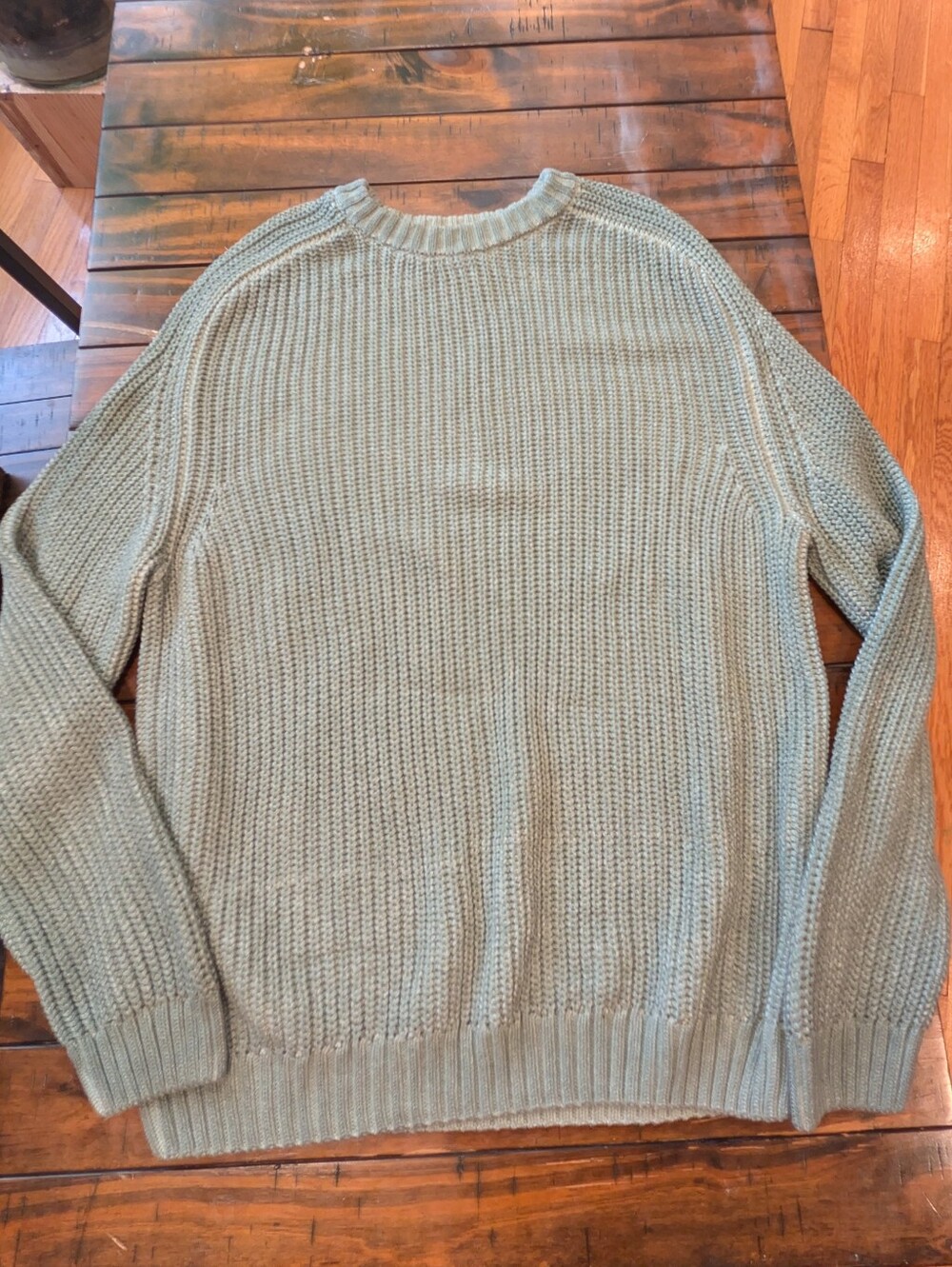 Ronning Everyday Uniform Fisherman Sweater Ribbed Knit Light Green